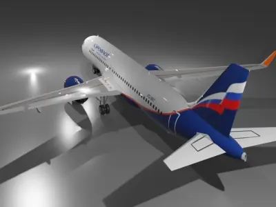 Aeroflot Airbus a320neo 3D Model Low-poly 3D model