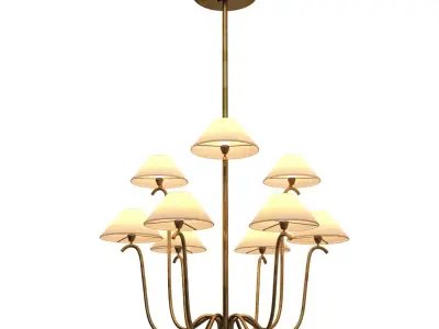 Large Jet Deau Five arm Wall Light In The Style Of Jean Royere 3D model