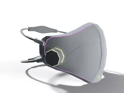 Sci-Fi Oxygen Mask Low-poly 3D model