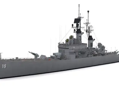 CG 18  -  USS Worden Low-poly 3D model