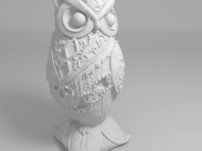 Owl statue Low-poly 3D model