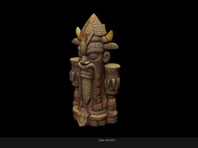 Low Poly Stylized Totem 3 AI Low-poly 3D model