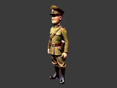 World War I Soldier Low-poly 3D model