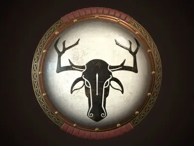 Hoplite Shield Deer Low-poly 3D model