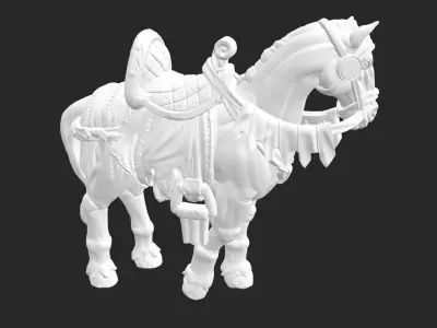 Horse with saddle 3 3D model