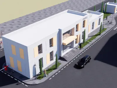 warehouse and office Low-poly 3D model