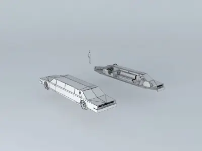 Limousine retrofuturistic idea project Free 3D model