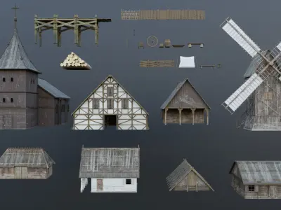 Medieval Village AssetPack Low-poly 3D model