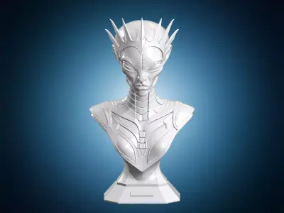 Alien Queen Bust 3D Print Model 3D print model