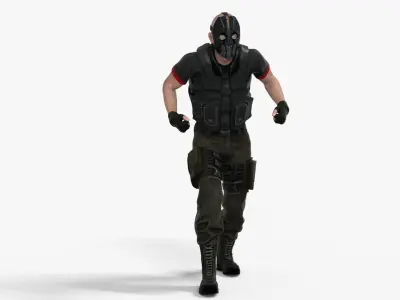 Renegade Soldier Rigged Animated Low-poly 3D model
