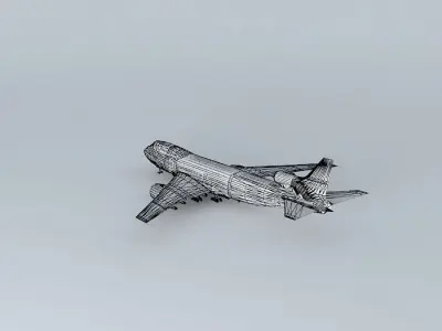 Template Boeing 747 300 Tri jet Free 3D model