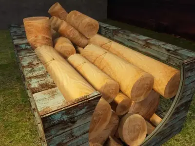 Wooden Wood Box 4K QUALITY 1 3D model