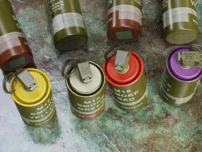 The M18 Smoke Grenade Low-poly 3D model