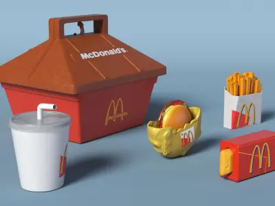 Vintage McDonalds Plastic Happy Meal Kit 1989 3D model