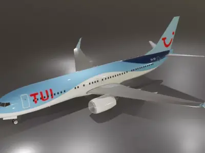 TUI Boeing 737-800 split scimitar low poly 3d model 3D model
