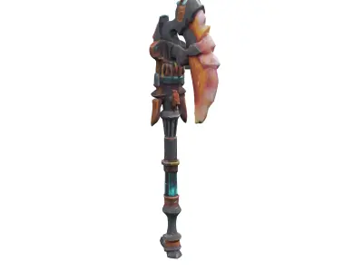 game asset a scifi axe crystal style texture rugged fortnite 3D model