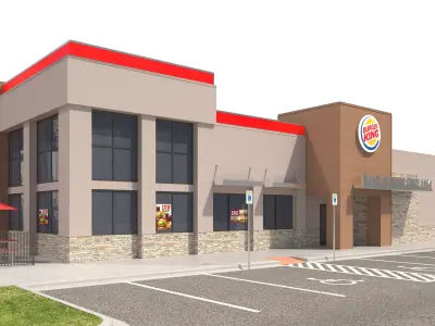 Retail-050 Burger King-005 With Site 3D model