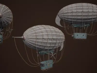 Steampunk Airship Low-poly 3D model Low-poly 3D model