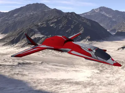 scifi fighter jet 3D model