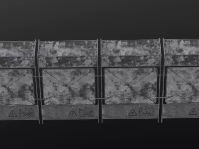 Iron Fence 3D Model Low-poly 3D model