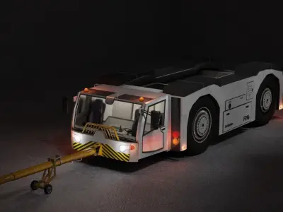 Aircraft Pushback Vehicle - Goldhofer F396 Low-poly 3D model