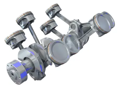 Animated V8 Engine Cylinders 3D model