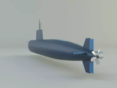 agosta 90b submarine 3d model 3D model