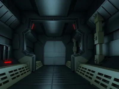 Sci Fi Tunnel 3D model 61