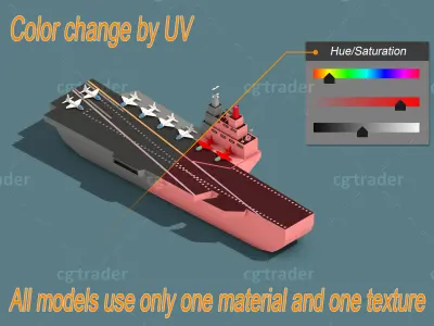 Low Poly Military Boats Isometric Icon Low-poly 3D model