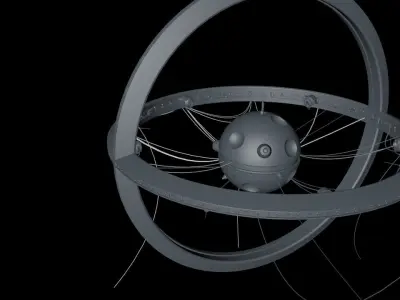 Sci-fi Flight Central Controller Low-poly 3D model