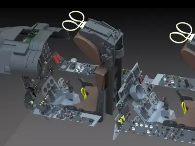 F4 Phantom Hight definition work Cockpit 3D print model