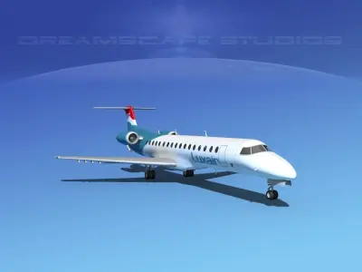 Embraer ERJ-145 Luxair 3D model