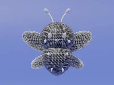 Cute Cartoon Bee 3D model