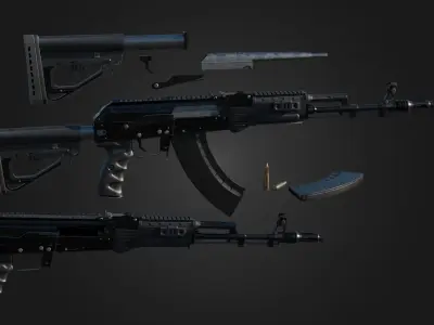 AK-203 Assault Rifle 3D model