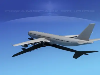 Airbus A340-600 Bare Metal 3D model