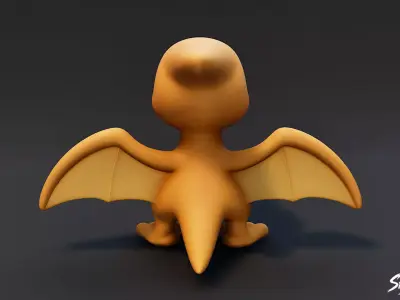 Cartoon Plush Pteranodon Low-poly 3D model