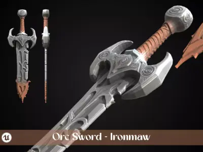 Stylized Orc Sword - Ironmaw - Game Ready 3D model