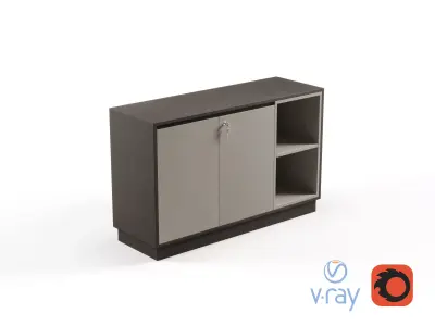 Modern Office Low Cabinet File 2 For Staff  Free 3D model