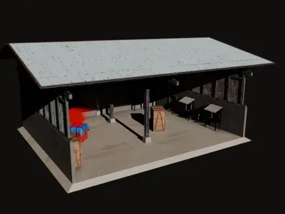 Sanhok Raised Hangar PUBG 3D model