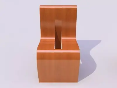 Chair pair of wooden chairs Free 3D model