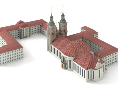Abbey of St Gallen Switzerland 3D model