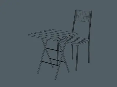 Table and Chair Free low-poly 3D model buy
