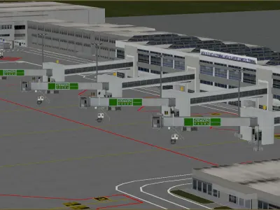 Lowpoly International Antalya Airport 3D Model Low-poly 3D model