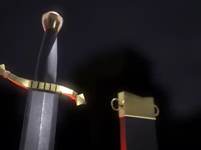 Scimitar sword Low-poly 3D model