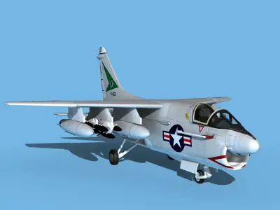 Chance Vought A-7C Corsair II V23 USN 3D model
