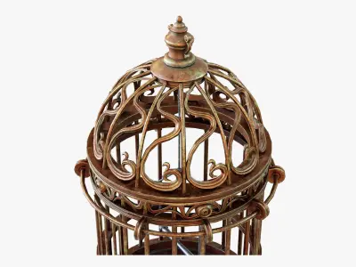 Birdcage Vintage Low-poly 3D model