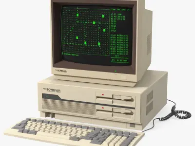 Japanese Retro Personal Computer Nec PC 98 3D model