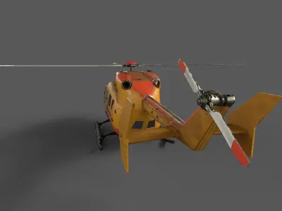 EC145 Helicopter Low-poly 3D model