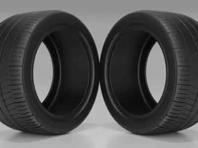 Sports Tire Low-poly 3D model