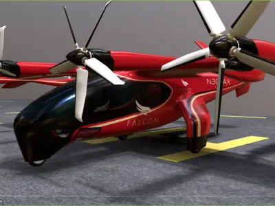 Archer EVTOL 2 Livery Low-poly 3D model